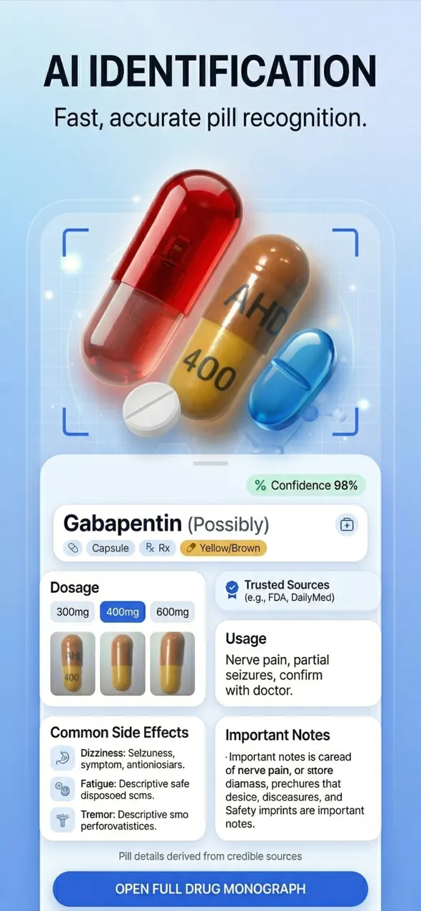 Pill Identifier & Drug Finder — AI pill identification scan screen Pill Identifier & Drug Finder — AI pill identification scan screen