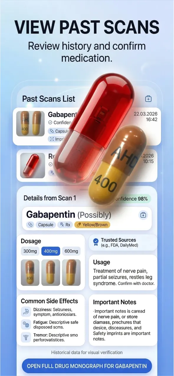 Pill Identifier & Drug Finder — history and saved scans Pill Identifier & Drug Finder — history and saved scans