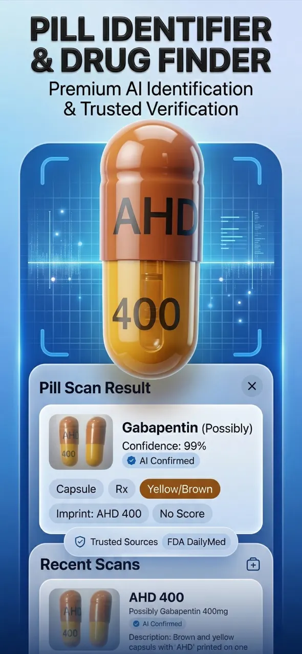 Pill Identifier & Drug Finder — home and camera screen Pill Identifier & Drug Finder — home and camera screen
